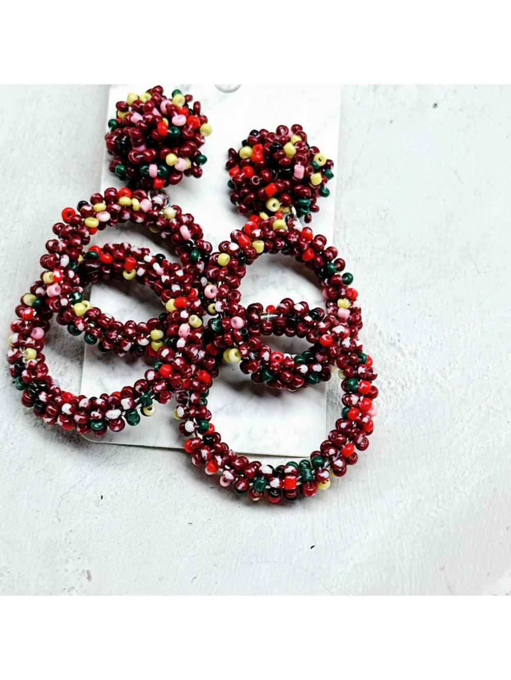 1357mc. Rust Seed Bead Earrings